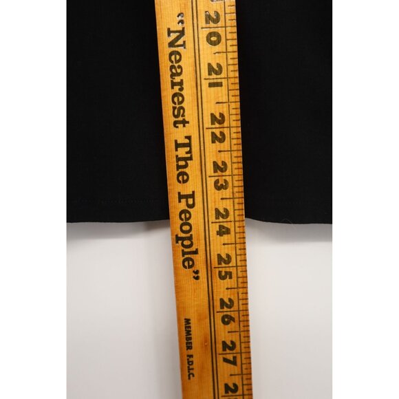 Dressbarn Womens Black White Satin Blouse Corset Ruffled Neck Whimsygoth Sz L - Picture 11 of 12